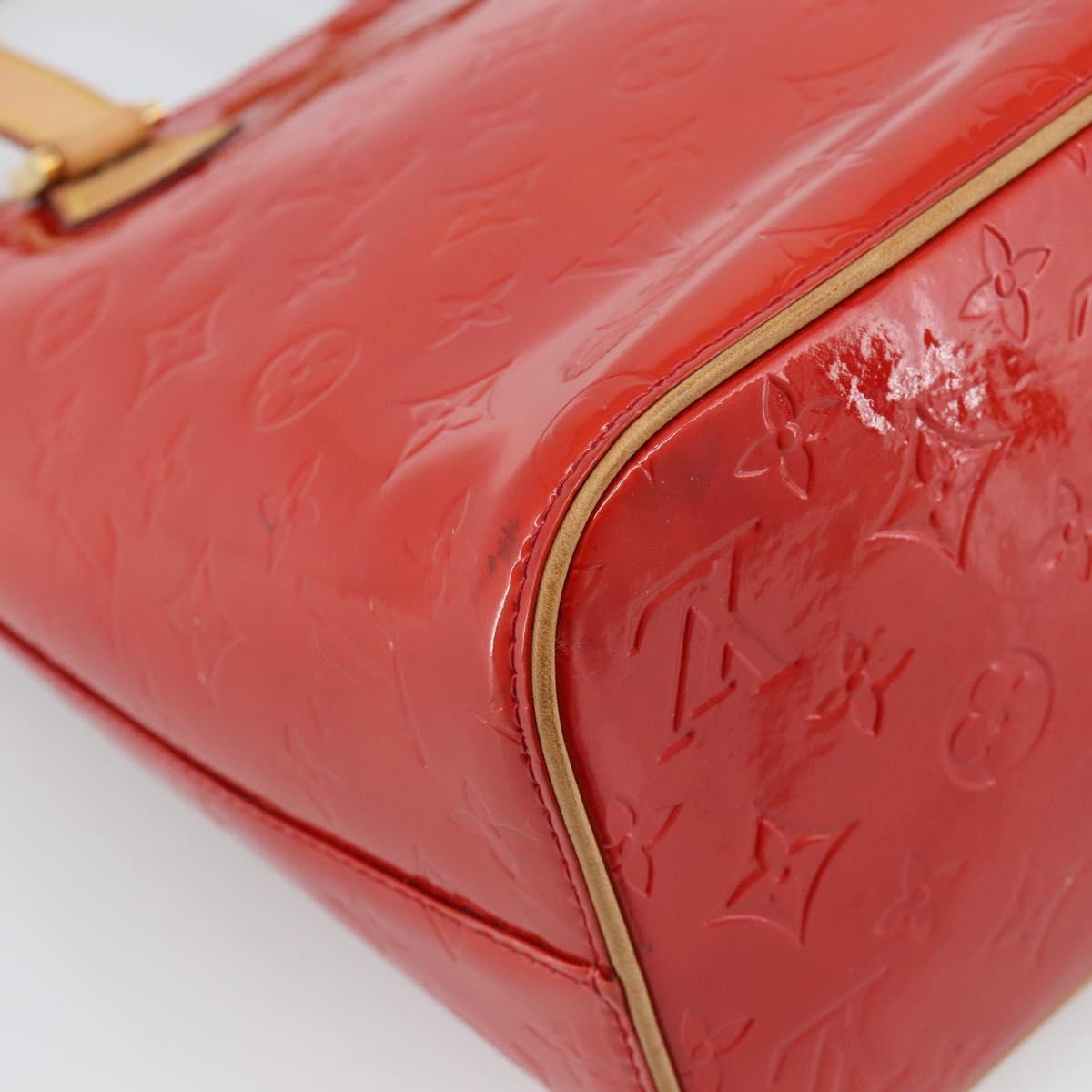 LOUIS VUITTON Monogram Vernis Houston Hand Bag Red M91092 LV Auth 191032