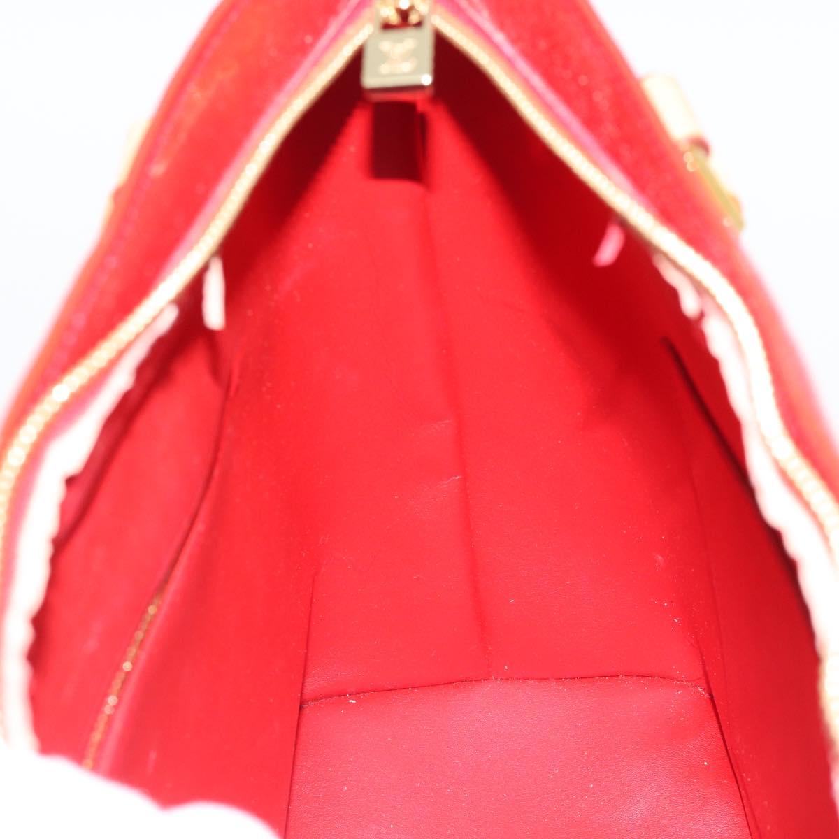 LOUIS VUITTON Monogram Vernis Houston Hand Bag Red M91092 LV Auth 191032