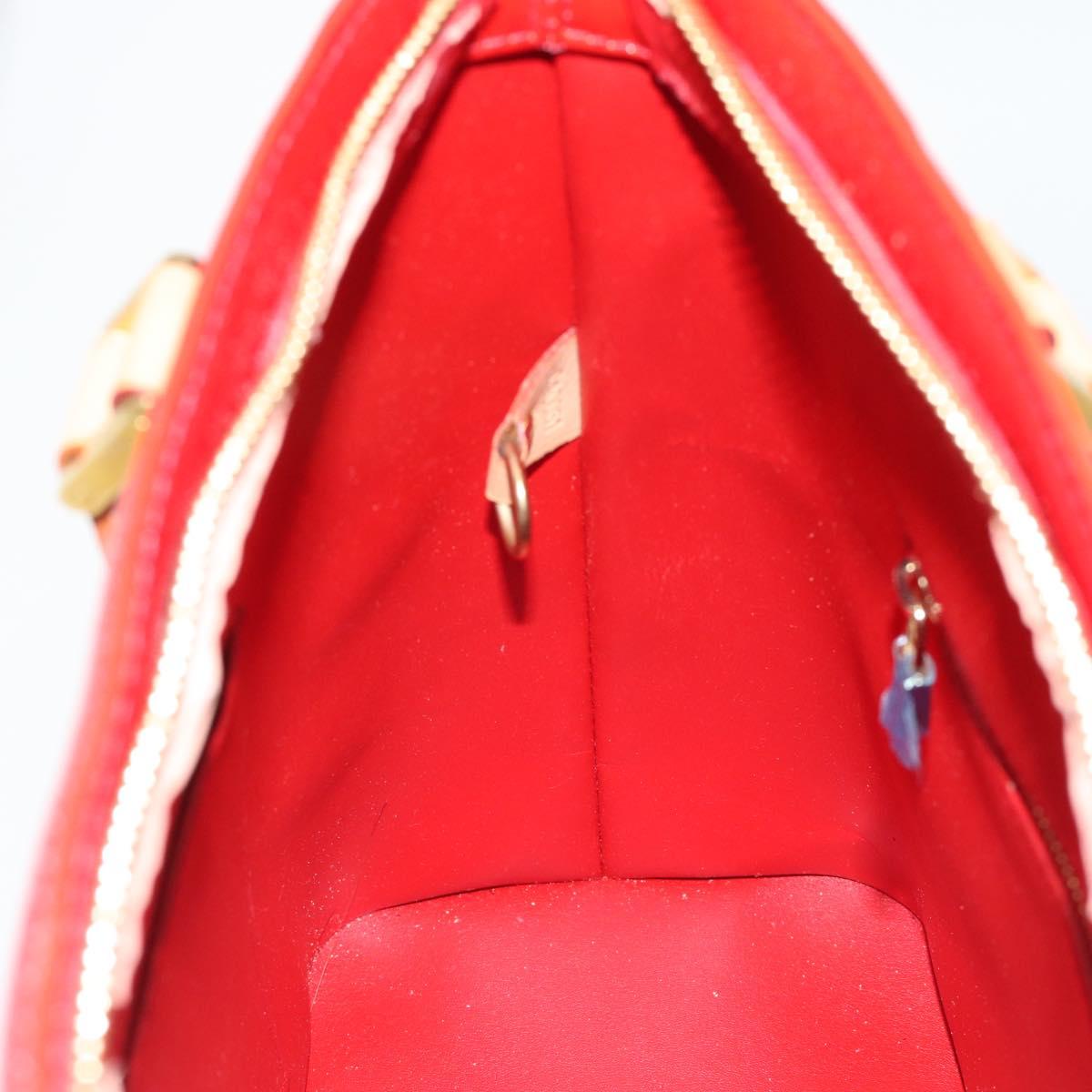 LOUIS VUITTON Monogram Vernis Houston Hand Bag Red M91092 LV Auth 191032