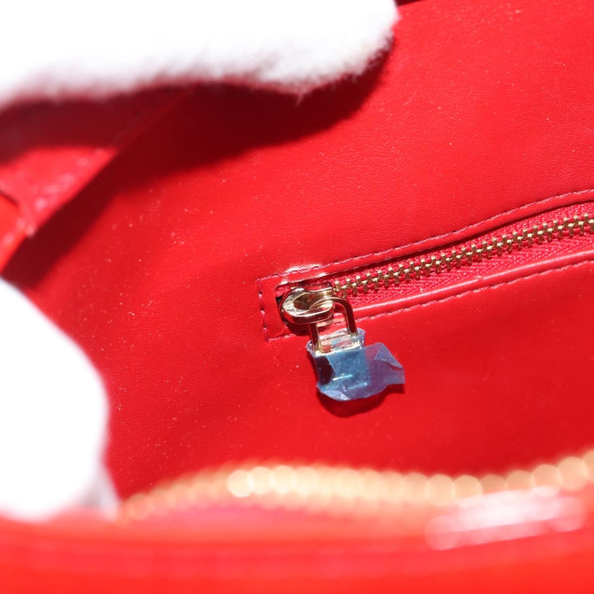 LOUIS VUITTON Monogram Vernis Houston Hand Bag Red M91092 LV Auth 191032