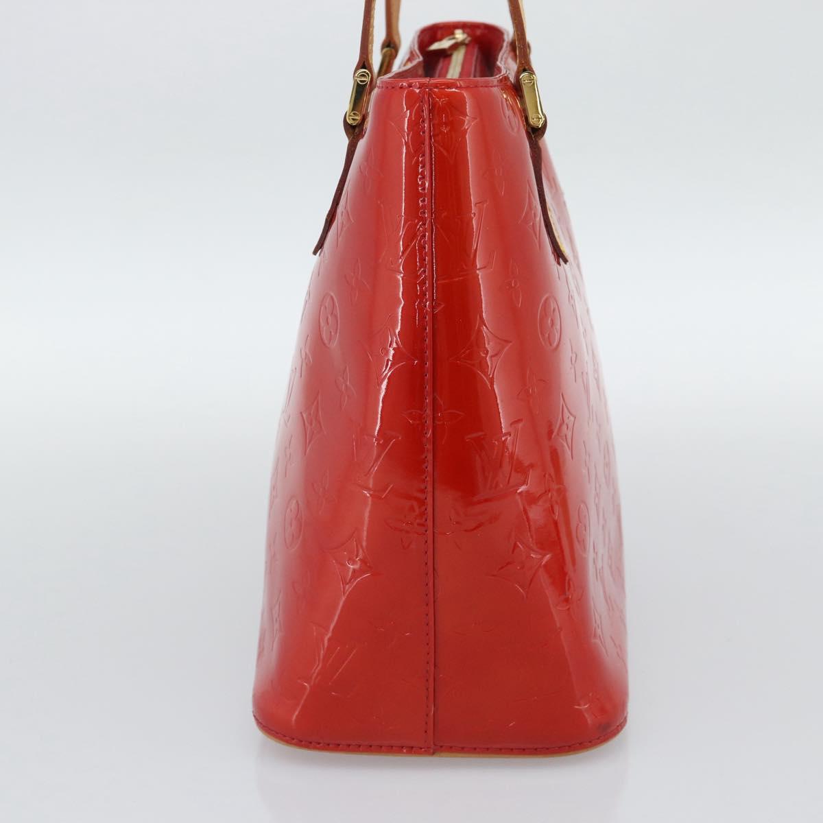 LOUIS VUITTON Monogram Vernis Houston Hand Bag Red M91092 LV Auth 191032