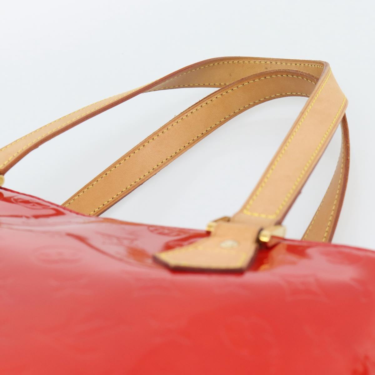 LOUIS VUITTON Monogram Vernis Houston Hand Bag Red M91092 LV Auth 191032