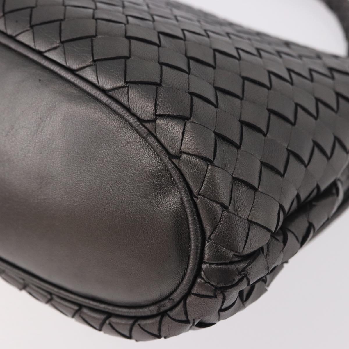 BOTTEGA VENETA INTRECCIATO Hand Bag Leather Gray Gold Auth 191037