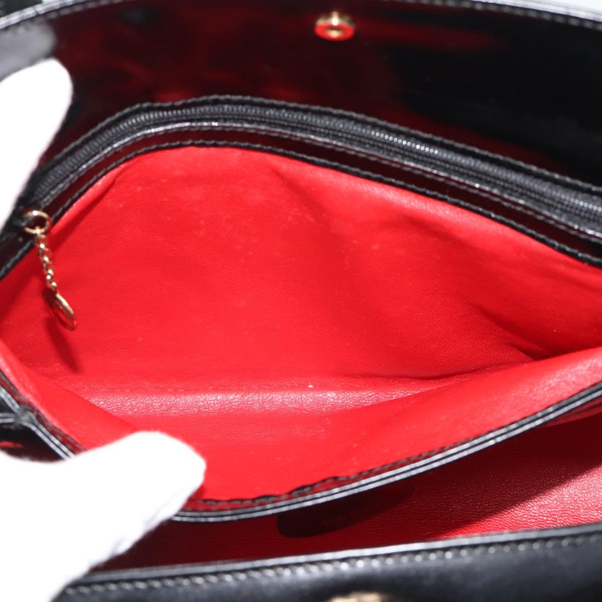 GUCCI Hand Bag Leather Black Gold 000 1448 0539 Auth 191040A