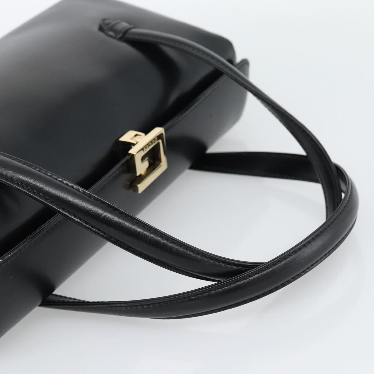 GUCCI Hand Bag Leather Black Gold 000 1448 0539 Auth 191040A