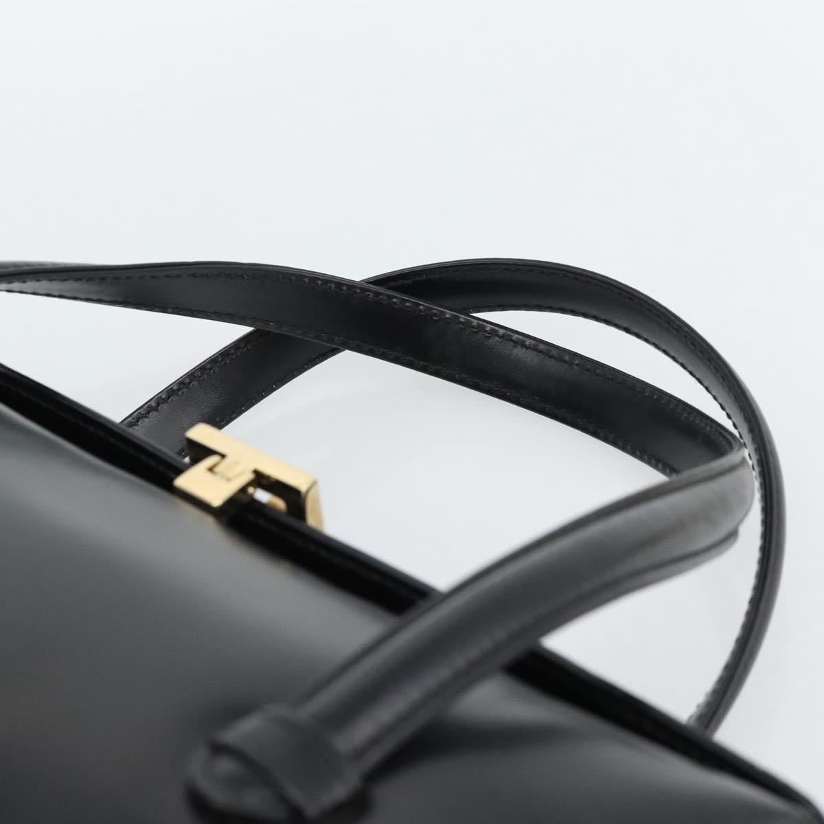 GUCCI Hand Bag Leather Black Gold 000 1448 0539 Auth 191040A