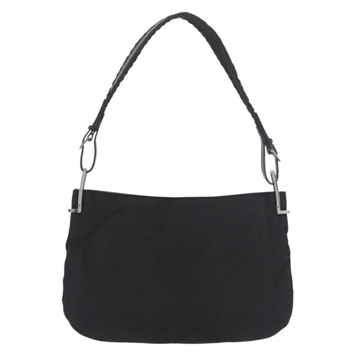 GUCCI Shoulder Bag Nylon Black Silver 001 3193 Auth 191046