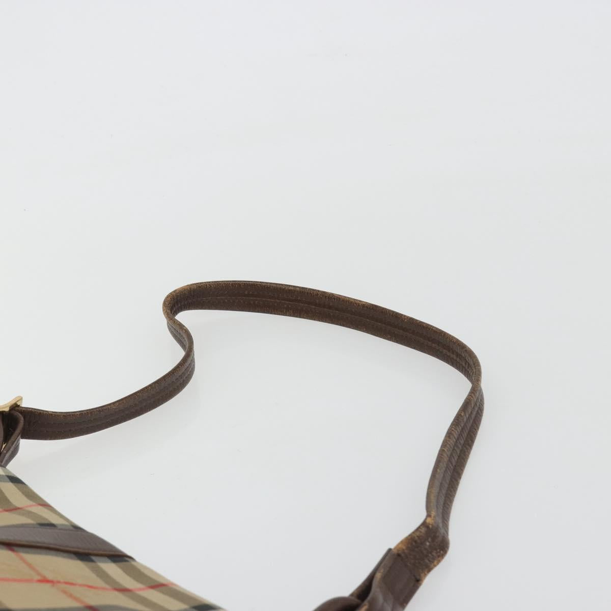 Burberrys Nova Check Shoulder Bag Canvas Beige Gold Auth 191050