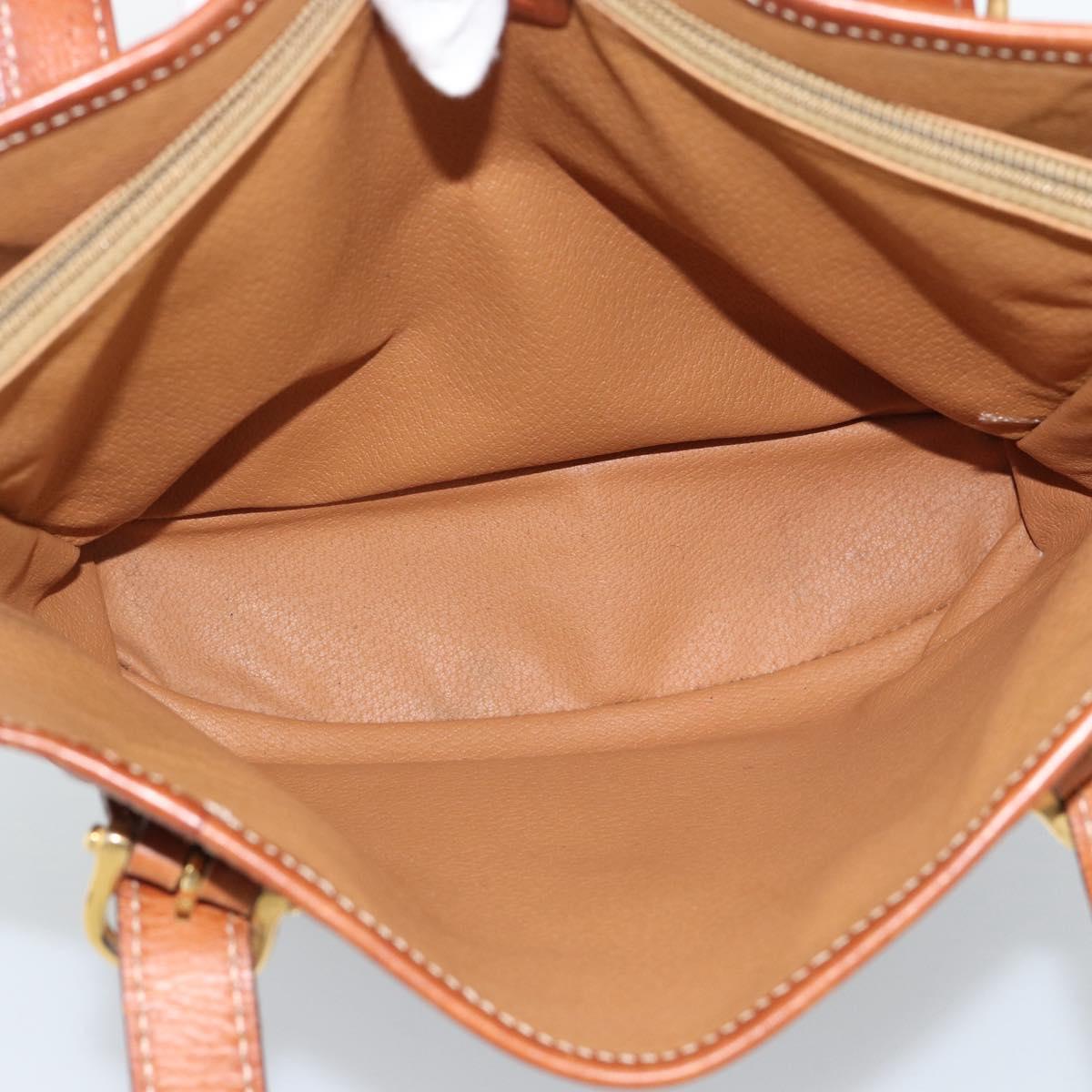 CELINE Macadam Canvas Shoulder Bag PVC Leather Brown Gold Auth 191052