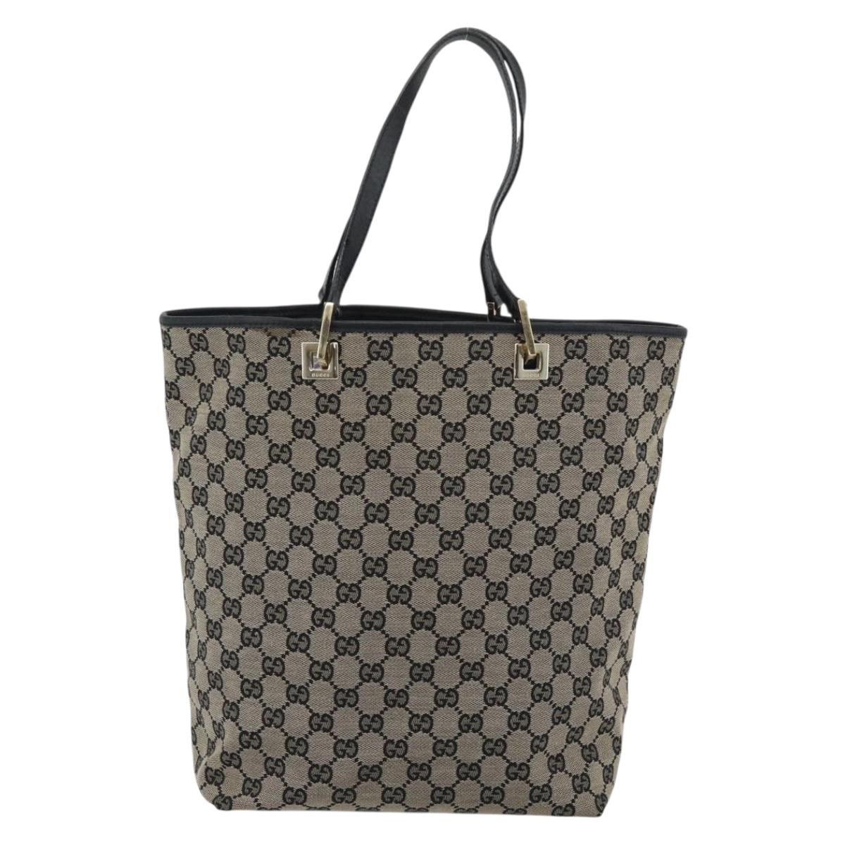 GUCCI GG Canvas Tote Bag Beige Gold 002 1098 Auth 191053A