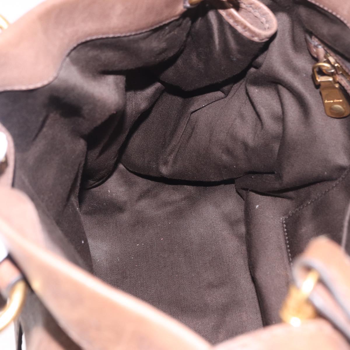 Miu Miu Hand Bag Leather 2way Brown Gold Auth 191056SAV