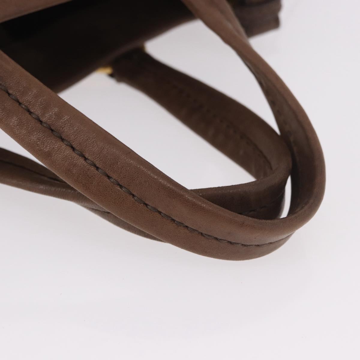 Miu Miu Hand Bag Leather 2way Brown Gold Auth 191056SAV