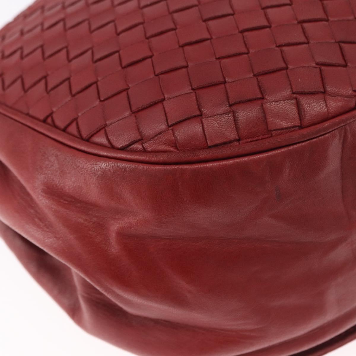 BOTTEGA VENETA INTRECCIATO Shoulder Bag Leather Red Auth 191059