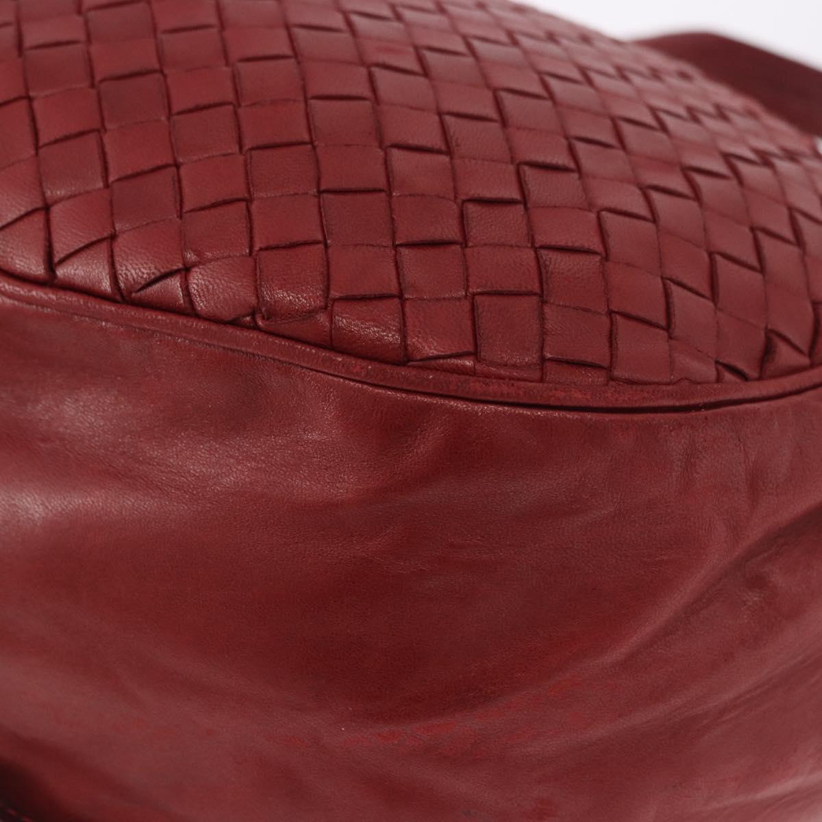 BOTTEGA VENETA INTRECCIATO Shoulder Bag Leather Red Auth 191059