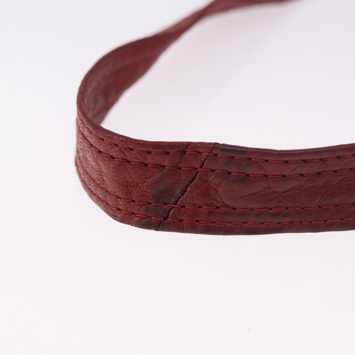 BOTTEGA VENETA INTRECCIATO Shoulder Bag Leather Red Auth 191059