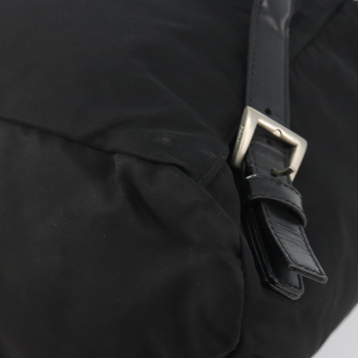 PRADA Nylon Backpack Black Silver Auth 191060A