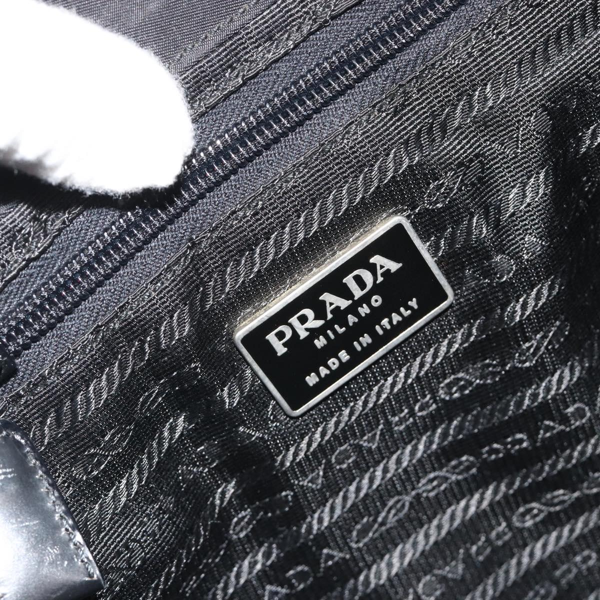 PRADA Nylon Backpack Black Silver Auth 191060A