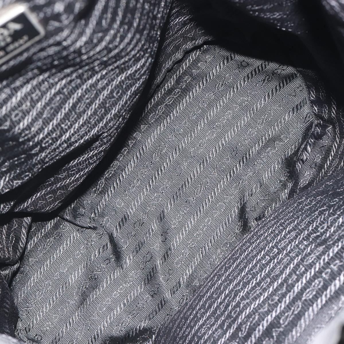PRADA Nylon Backpack Black Silver Auth 191060A