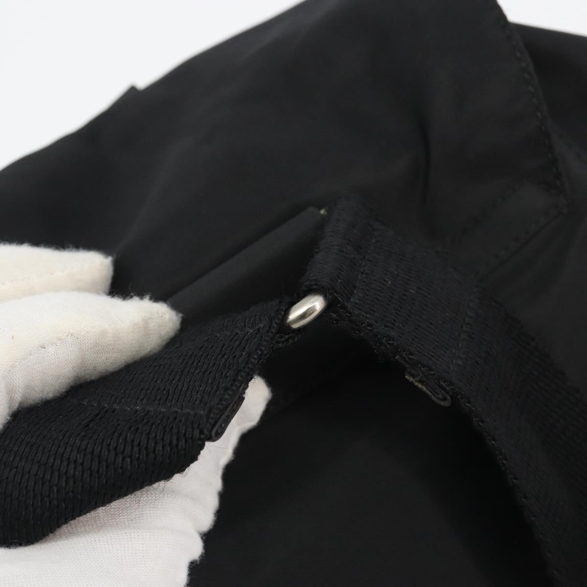PRADA Nylon Backpack Black Silver Auth 191060A
