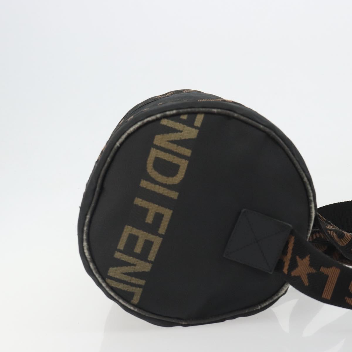 FENDI Hand Bag Canvas 2way Black Gold Auth 191061