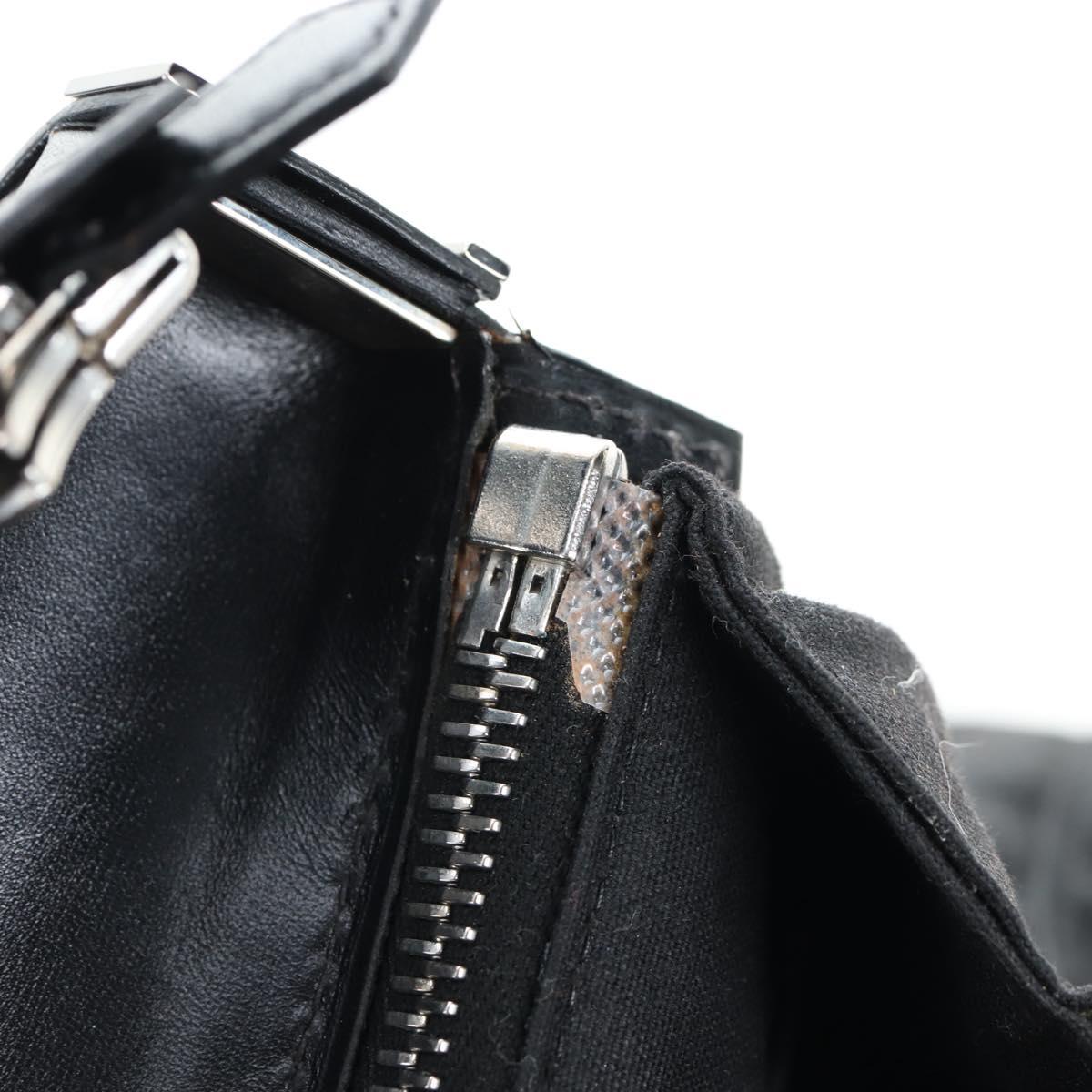 HERMES Yo Bag Bag Canvas Buffalo Skipper With Pouch Black Silver Auth 191068SAM