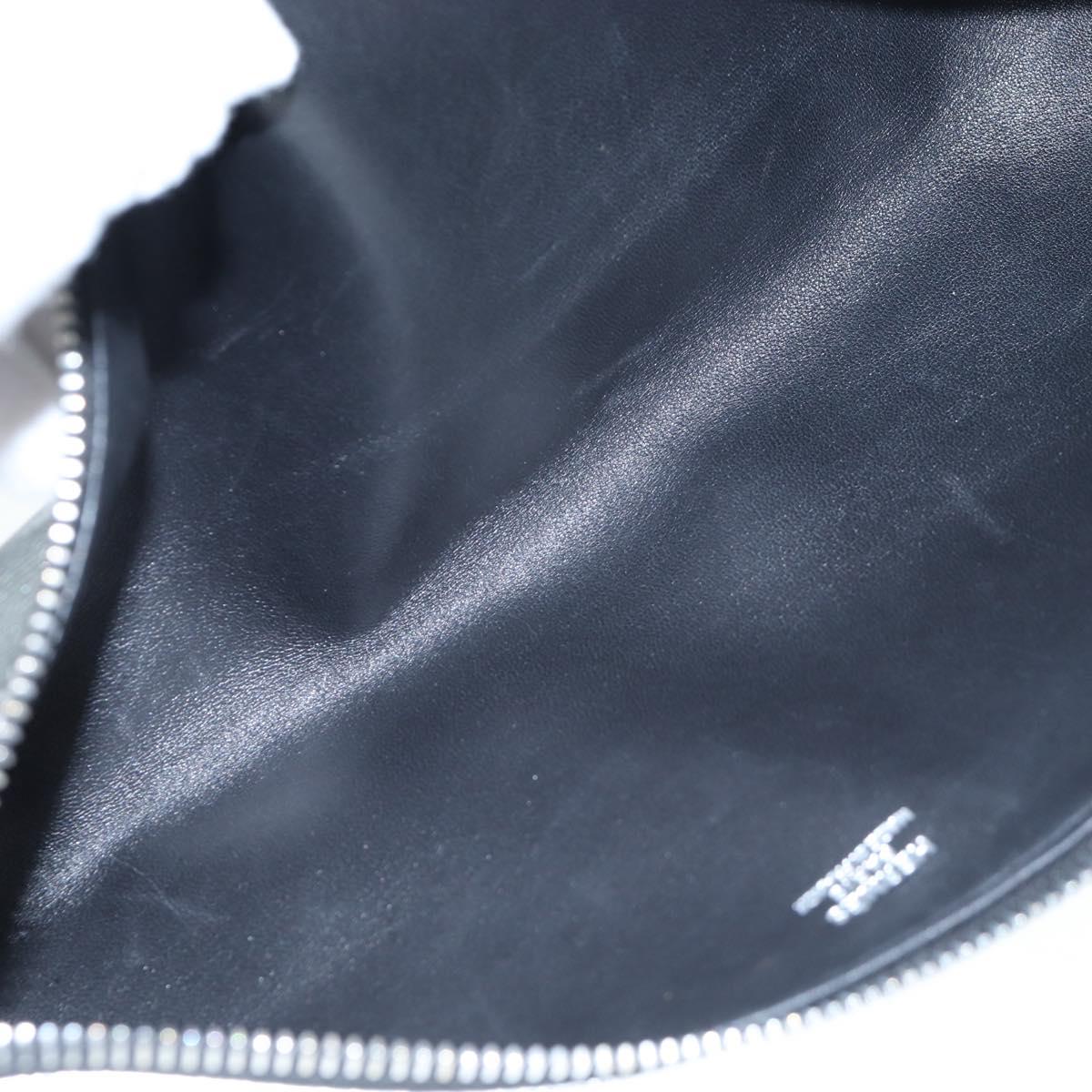 HERMES Yo Bag Bag Canvas Buffalo Skipper With Pouch Black Silver Auth 191068SAM
