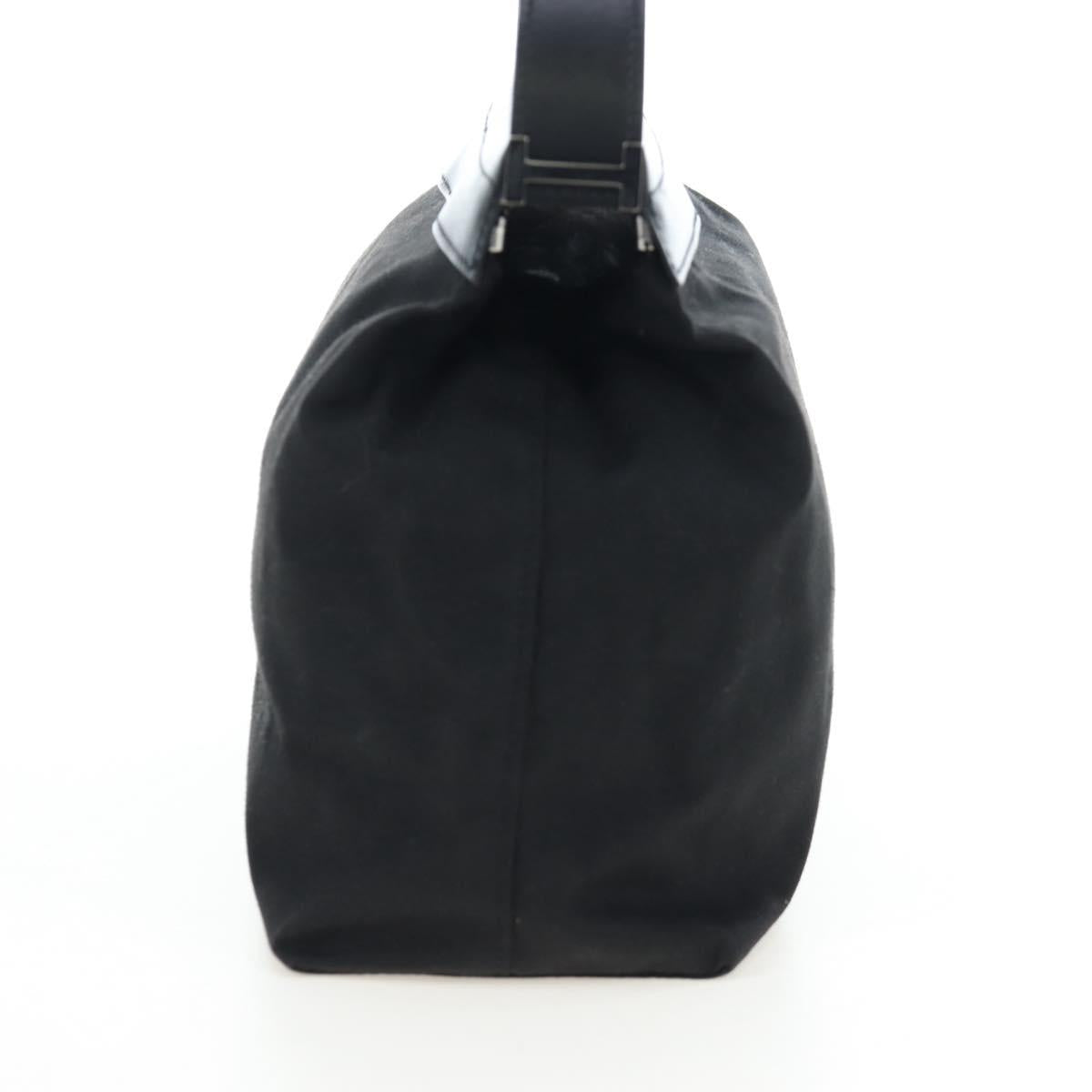 HERMES Yo Bag Bag Canvas Buffalo Skipper With Pouch Black Silver Auth 191068SAM