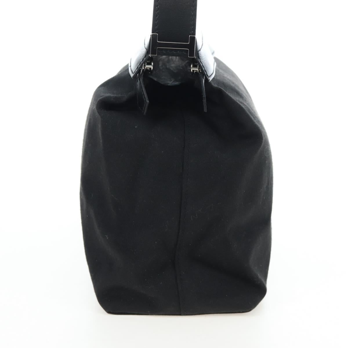 HERMES Yo Bag Bag Canvas Buffalo Skipper With Pouch Black Silver Auth 191068SAM