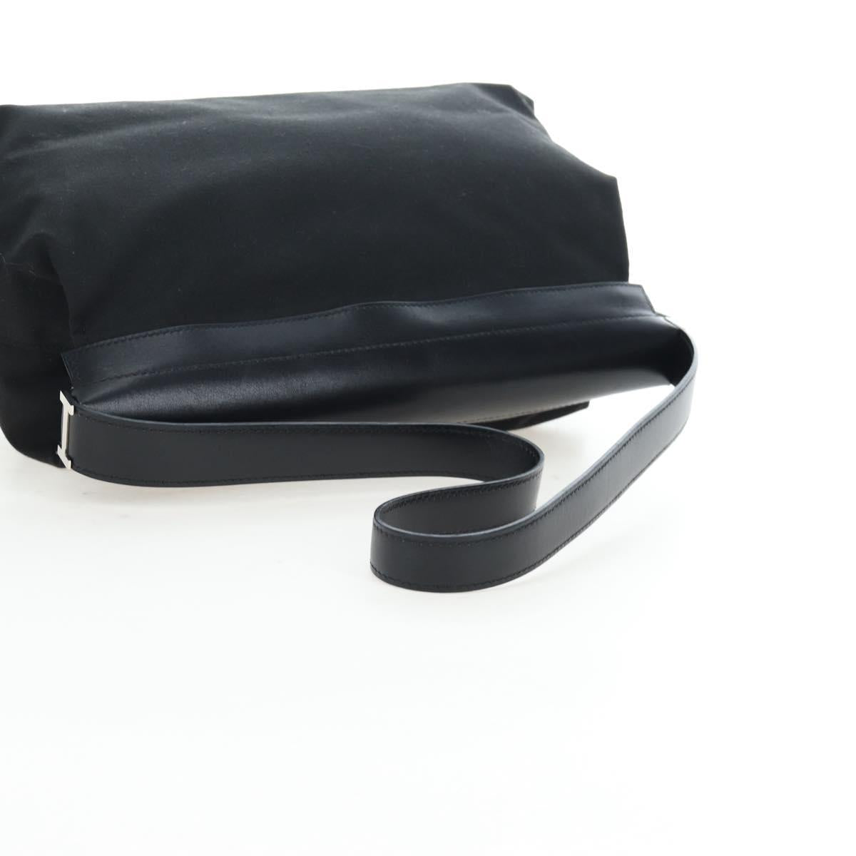 HERMES Yo Bag Bag Canvas Buffalo Skipper With Pouch Black Silver Auth 191068SAM