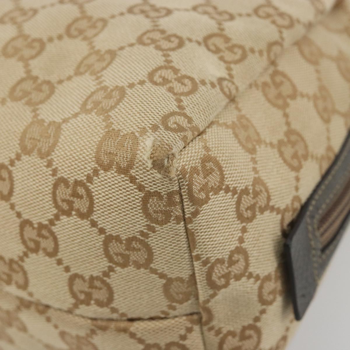 GUCCI GG Canvas Hand Pouch Beige 124542 Auth 191071