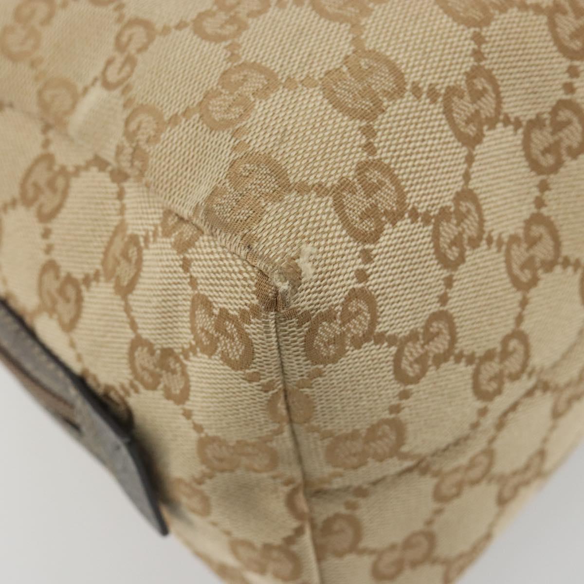 GUCCI GG Canvas Hand Pouch Beige 124542 Auth 191071