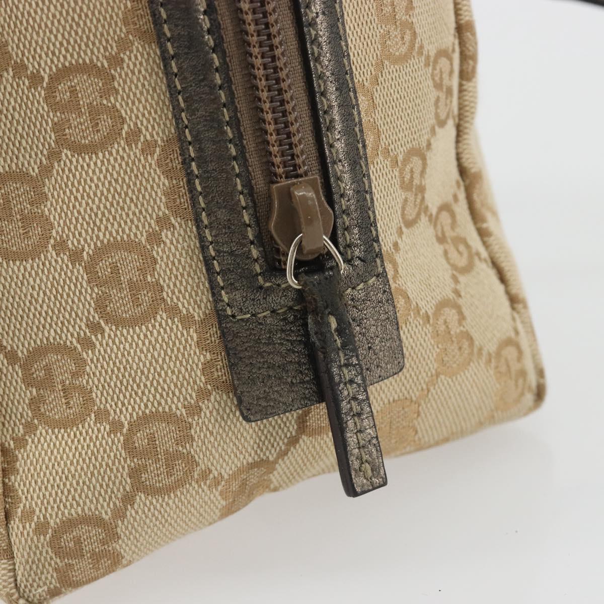 GUCCI GG Canvas Hand Pouch Beige 124542 Auth 191071