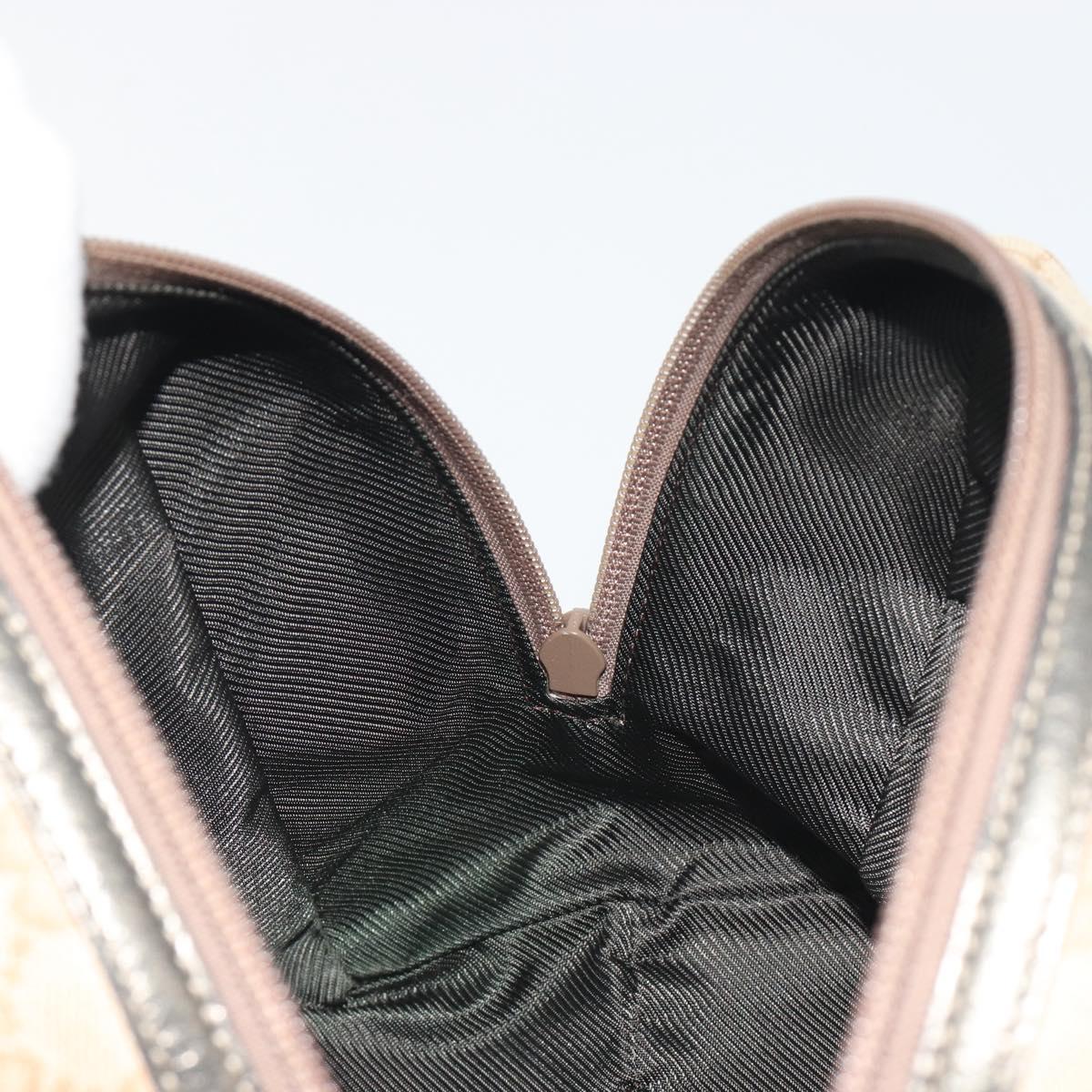 GUCCI GG Canvas Hand Pouch Beige 124542 Auth 191071