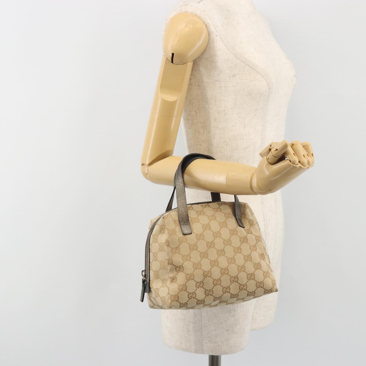GUCCI GG Canvas Hand Pouch Beige 124542 Auth 191071