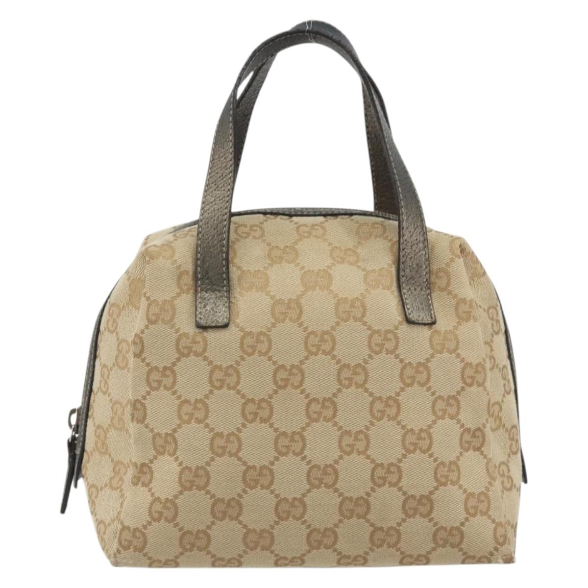 GUCCI GG Canvas Hand Pouch Beige 124542 Auth 191071