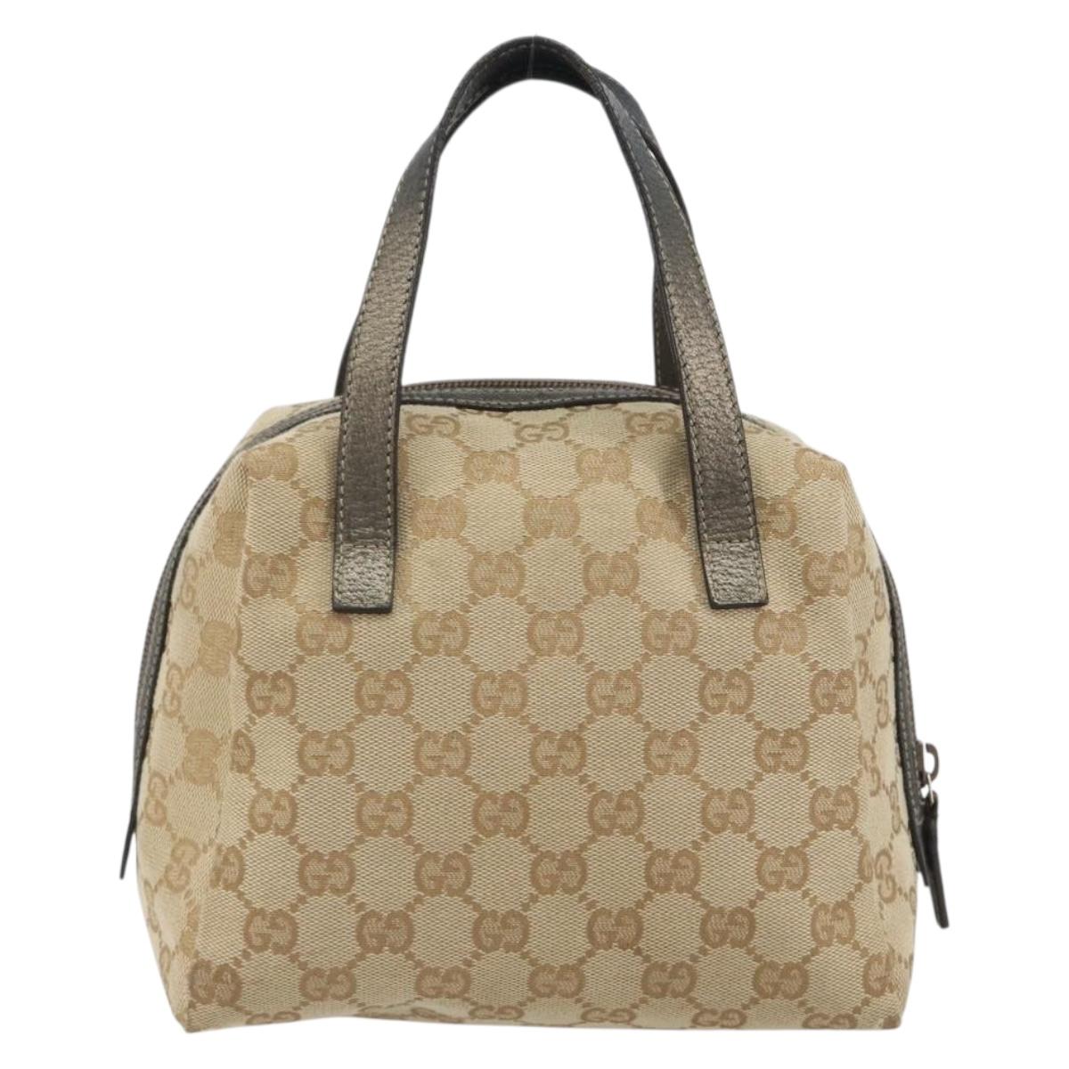 GUCCI GG Canvas Hand Pouch Beige 124542 Auth 191071