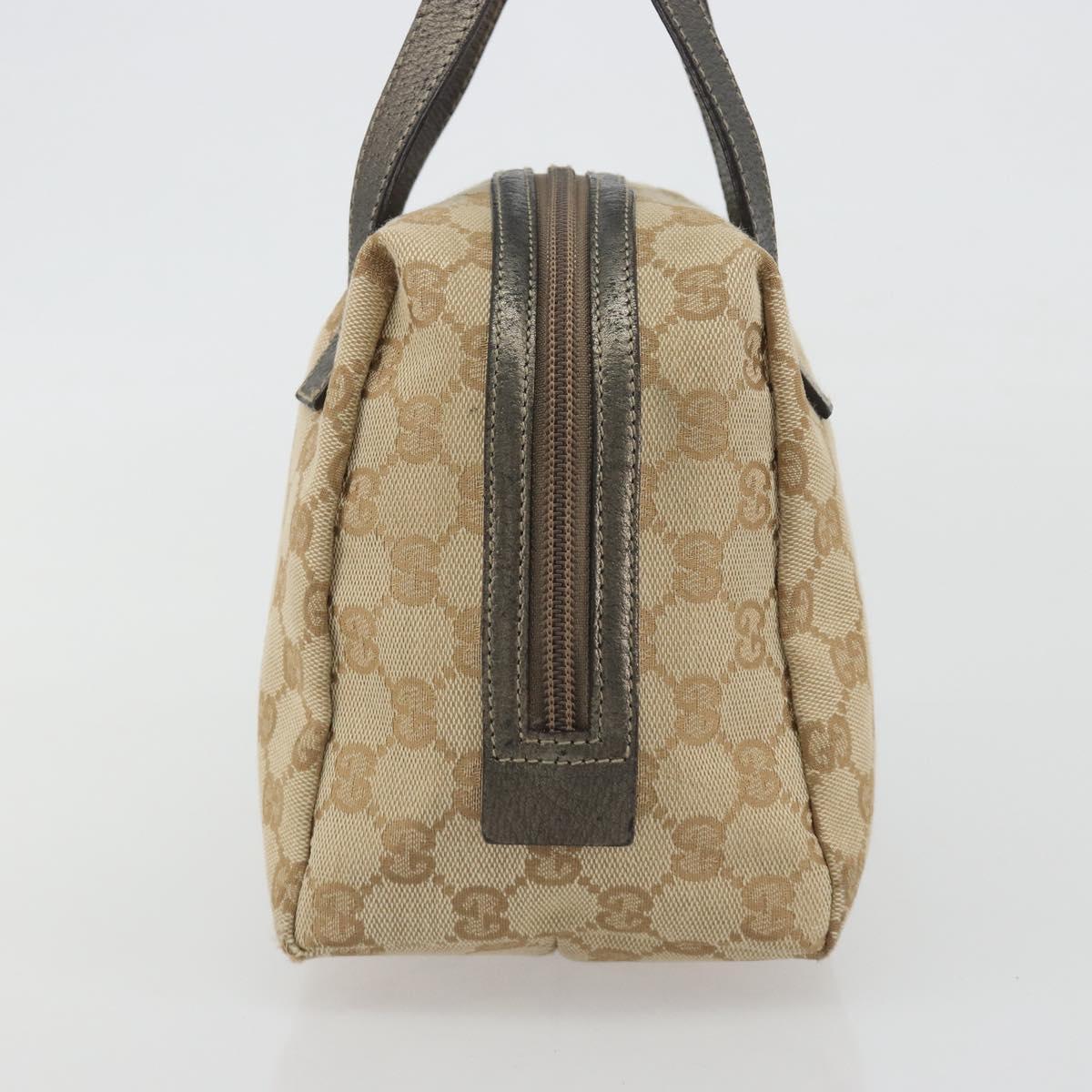 GUCCI GG Canvas Hand Pouch Beige 124542 Auth 191071