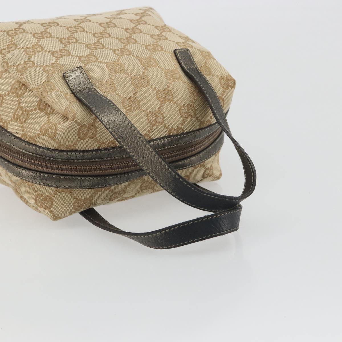 GUCCI GG Canvas Hand Pouch Beige 124542 Auth 191071