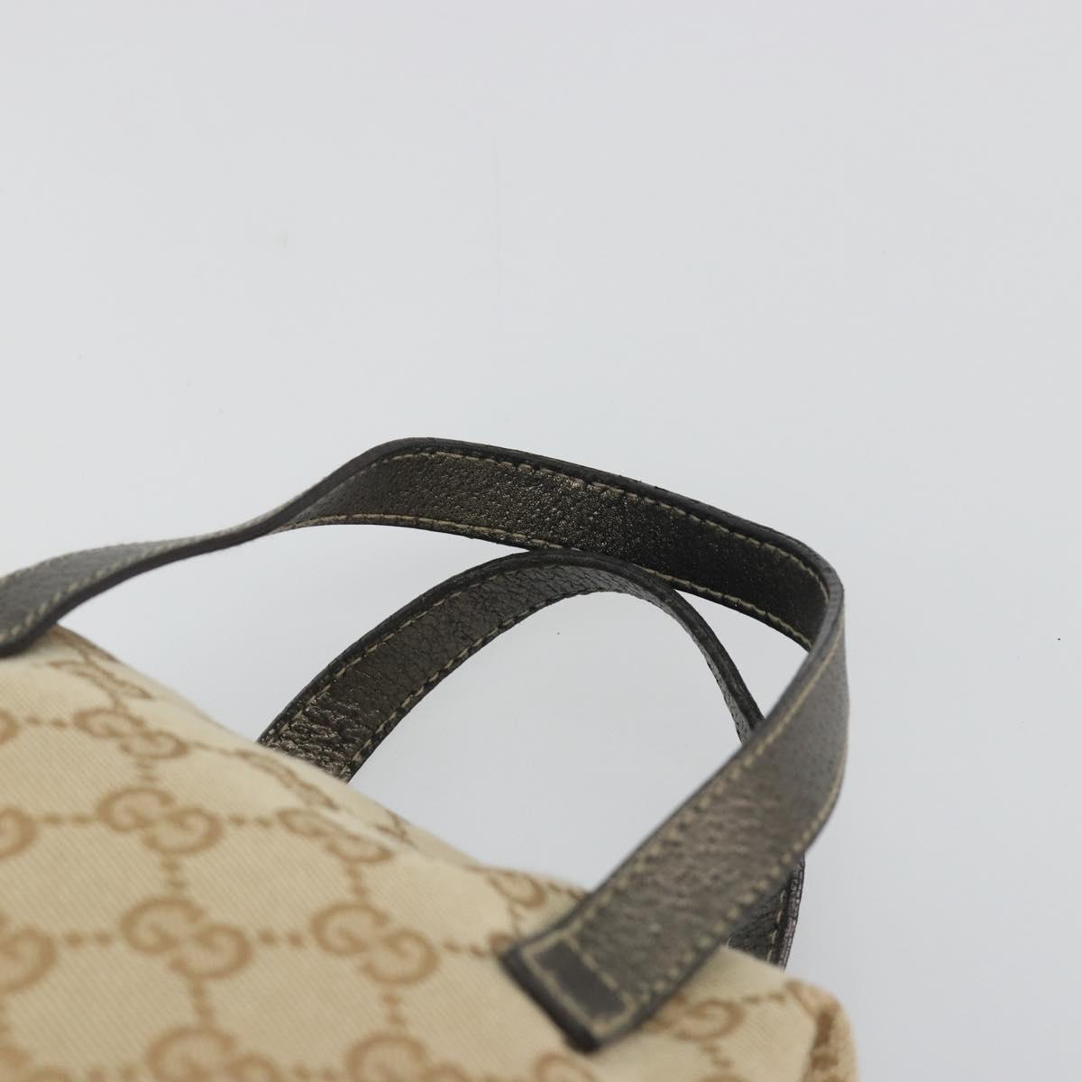 GUCCI GG Canvas Hand Pouch Beige 124542 Auth 191071