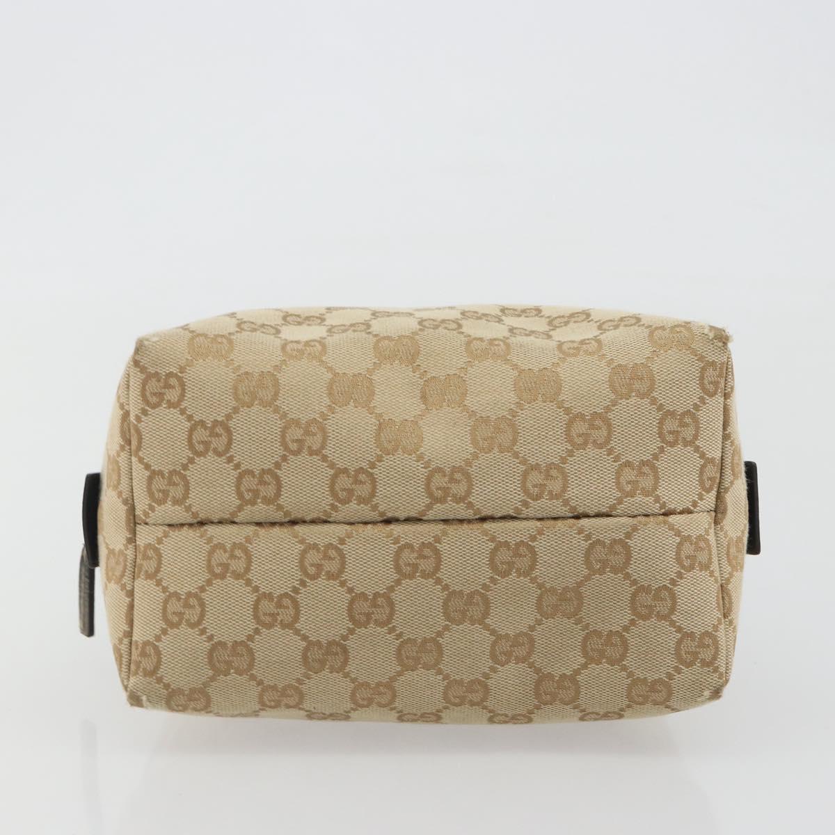 GUCCI GG Canvas Hand Pouch Beige 124542 Auth 191071