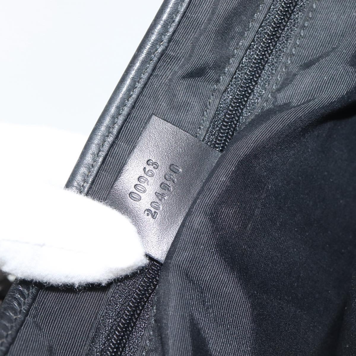 GUCCI GG Canvas Jackie Shoulder Bag Black Silver 00963 Auth 191078V