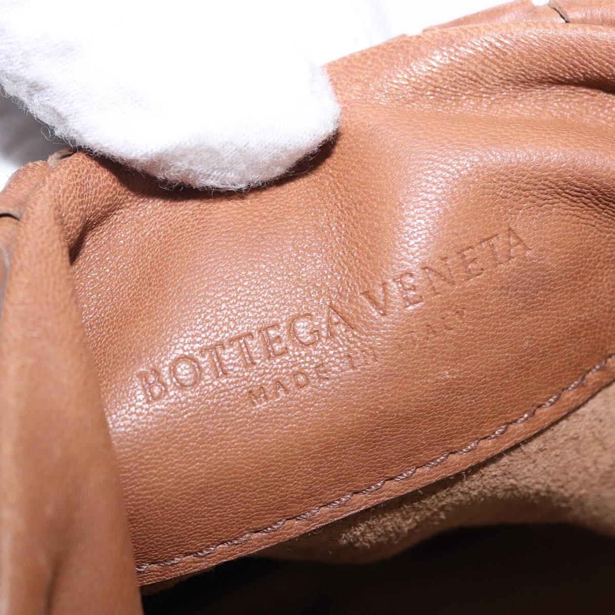 BOTTEGA VENETA INTRECCIATO Hand Bag Leather Brown Gold Auth 191079V