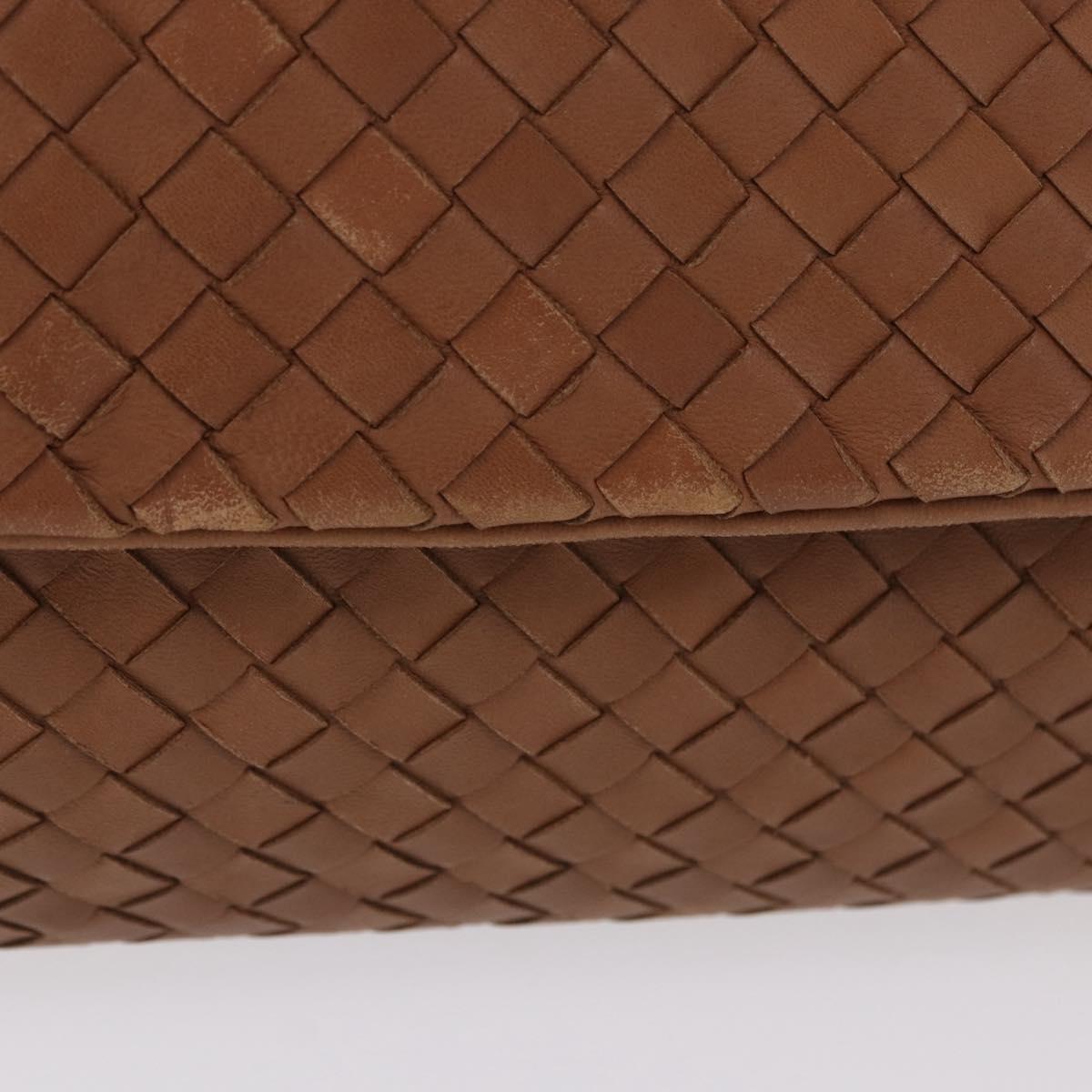 BOTTEGA VENETA INTRECCIATO Hand Bag Leather Brown Gold Auth 191079V