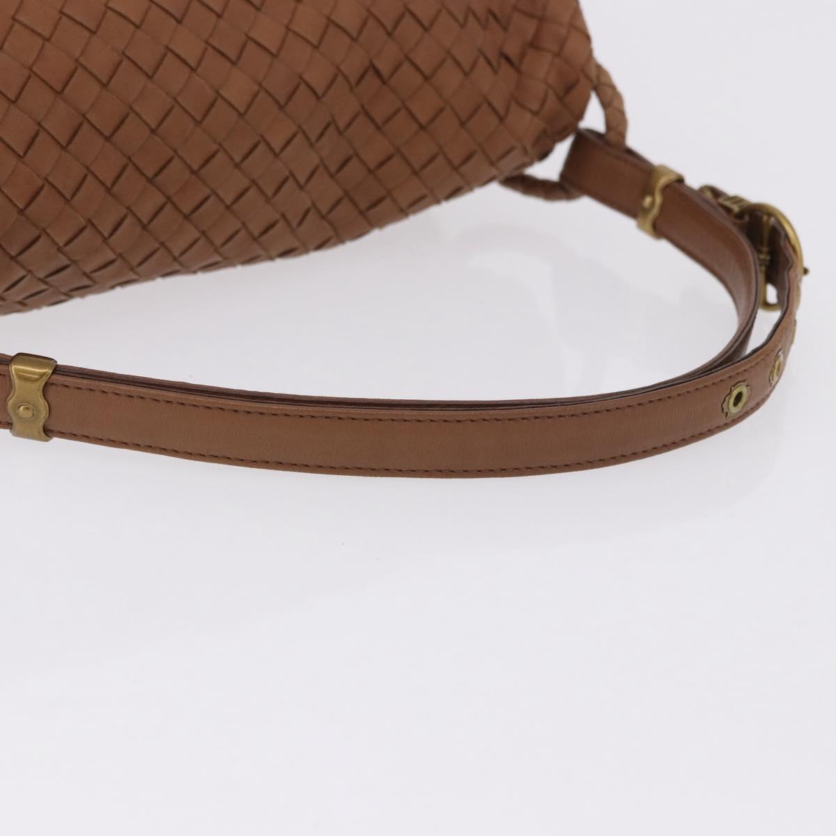 BOTTEGA VENETA INTRECCIATO Hand Bag Leather Brown Gold Auth 191079V