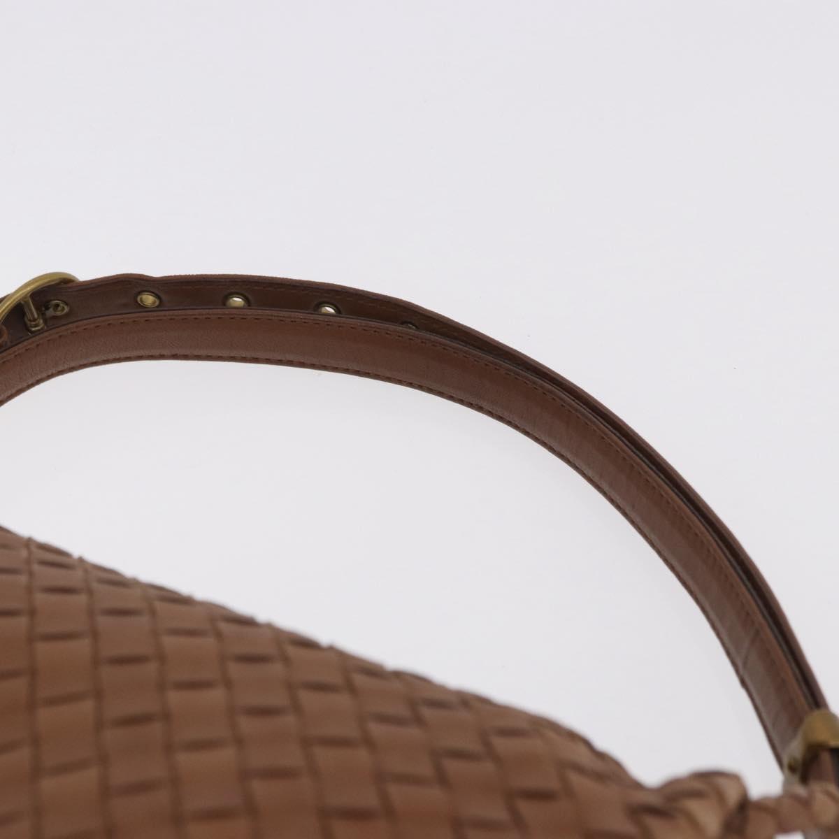 BOTTEGA VENETA INTRECCIATO Hand Bag Leather Brown Gold Auth 191079V