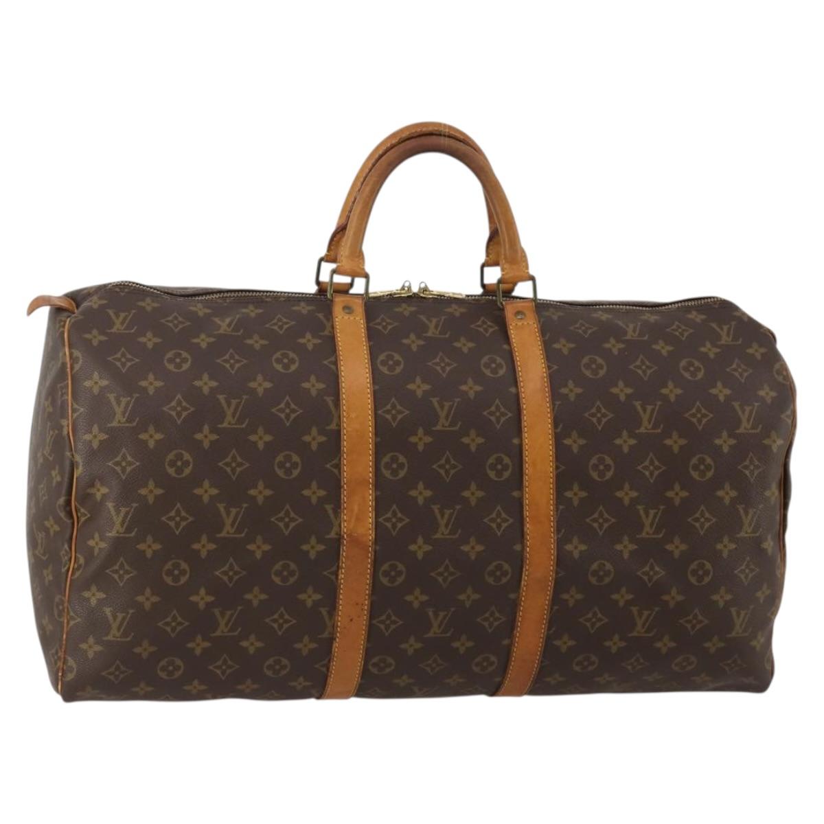 LOUIS VUITTON Monogram Keepall 55 Boston Bag M41424 LV Auth 191086