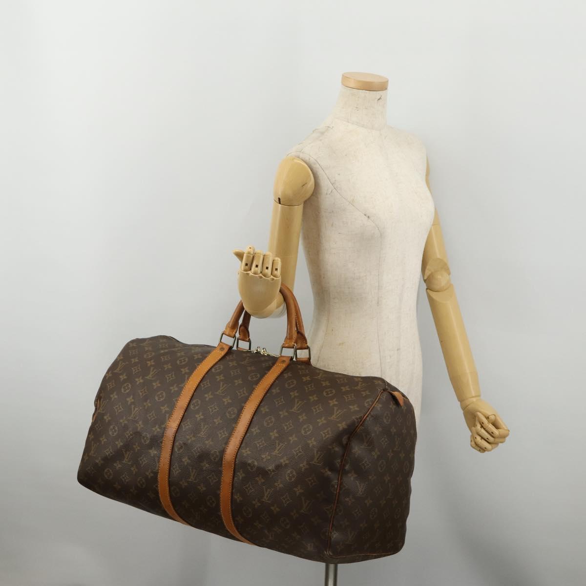 LOUIS VUITTON Monogram Keepall 55 Boston Bag M41424 LV Auth 191086