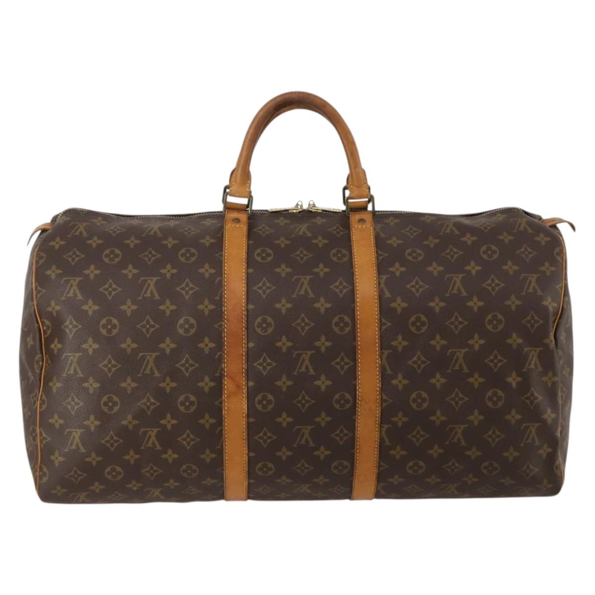 LOUIS VUITTON Monogram Keepall 55 Boston Bag M41424 LV Auth 191086