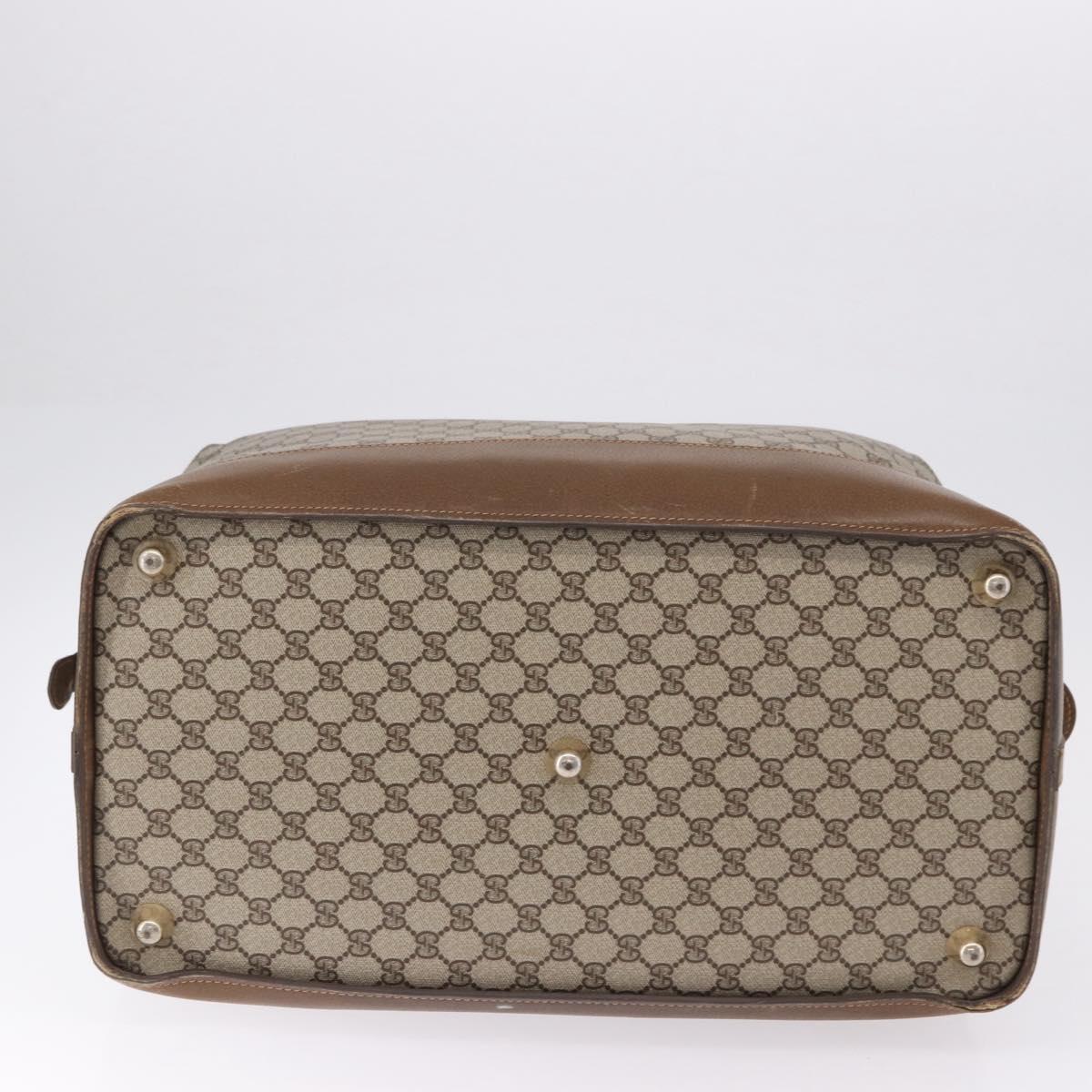 GUCCI GG Supreme Boston Bag PVC Beige Gold Auth 191087
