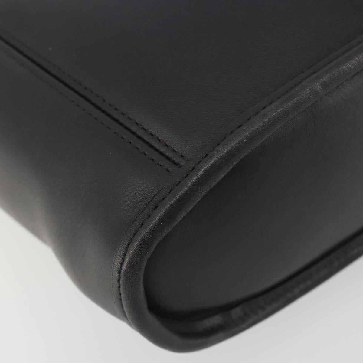 Coach Shoulder Bag Leather Black Gold Auth 191112
